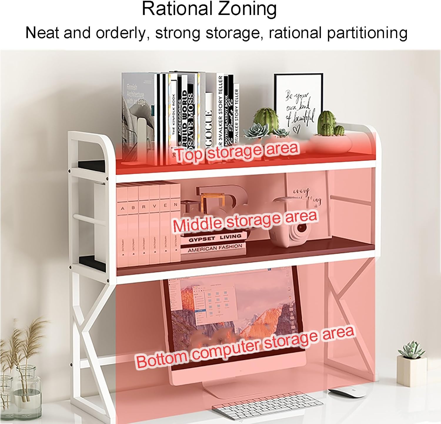 調節可能なデスクオーガナイザーラック - コンピュータデスクトップ